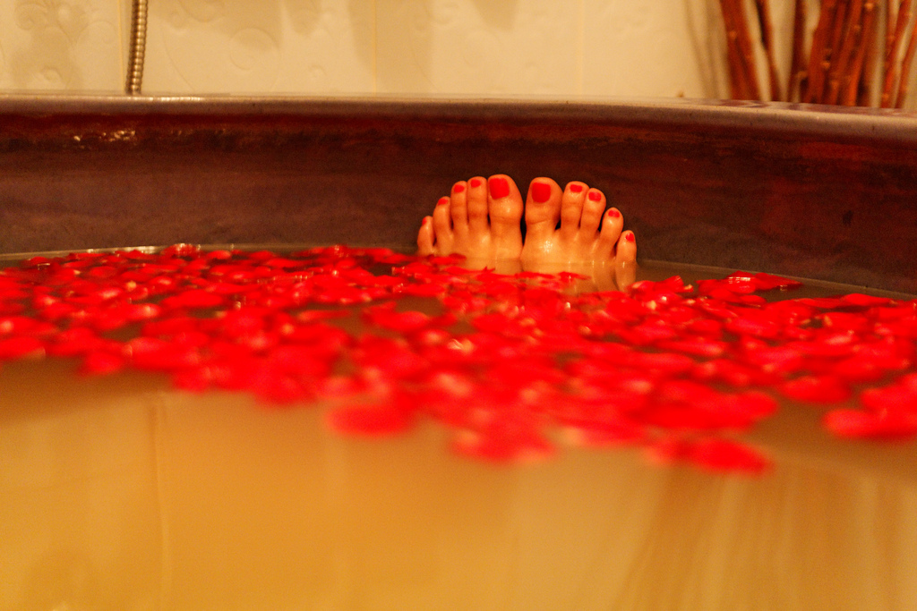 When one goes on a spa vacation in Tampa., a rose petal bath is a must ... photo by CC user denniswong on Flickr